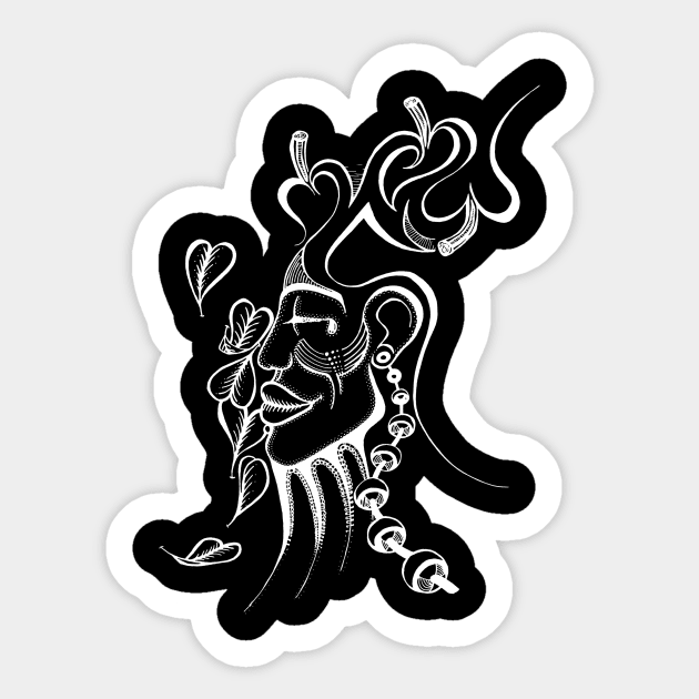 Meditation Doodle White Sticker by Mijumi Doodles